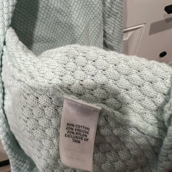 Hinge Small Light Blue Sweater with Embellished Collar (flawed missing 2 beads) - Picture 7 of 11